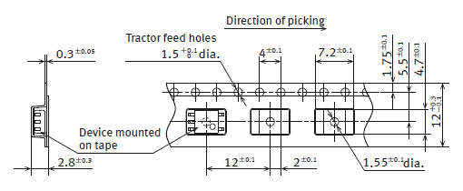 Tape dimensions