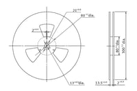 Dimensions of paper tape reel