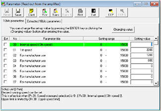 Parameter setting and save file