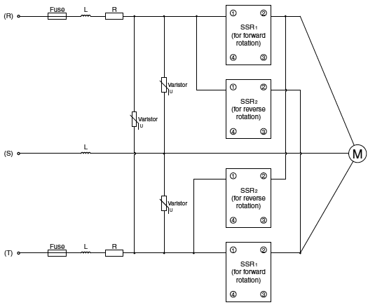 Typical Applications_Reversible Control for a Three-Phase Induction Motor