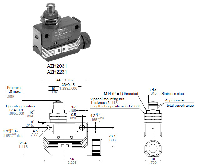 Panel mount push plunger