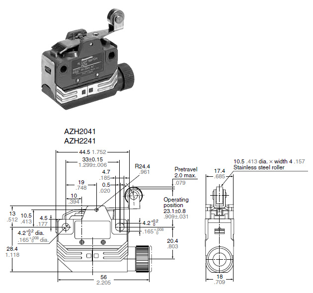 Short roller lever