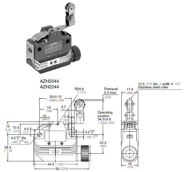 One-way short roller lever