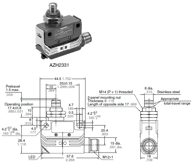 Panel mount push plunger