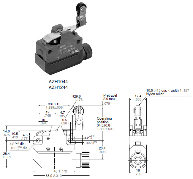 One-way short roller lever