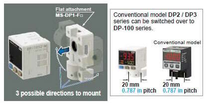 Flat installation on the wall by shifting the direction of the pressure port