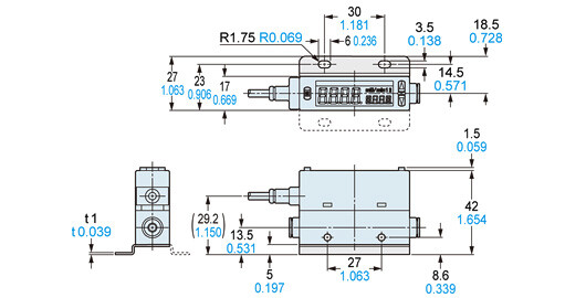 Mounting drawing with FM-252-4