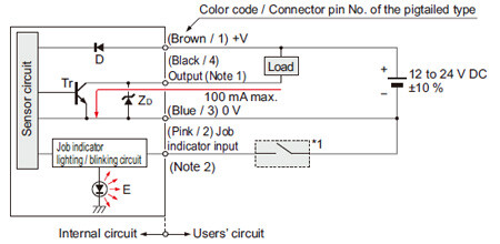 NPN output type NA1-PK5 NA1-5 I/O circuit diagram