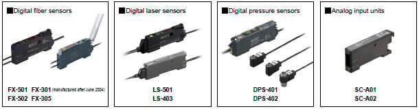 Models that can be connected to the SC-GU3-0□ (Use in combination with SC-71, with the exception of certain models) Sensors capable
