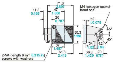 Assembly dimensions with RF-230 (Reflector) (Mounting part only)