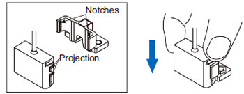 How to fit the sensor body to the exclusive mounting bracket