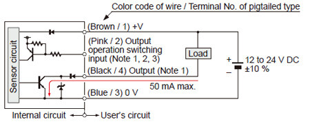 NPN output type I/O circuit diagrams 
