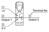 NPN output type LS-401(-C2 ) LS-403 I/O Terminal layout of connector type
