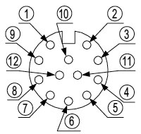 SF-C12 Pin layout for light curtain connectors