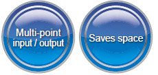 One SF-C21 can do the work of four safety relay units. Simple to wire the units in the control panel!!