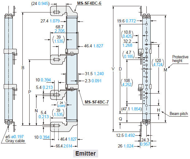 Mounting with MS-SF4BC-6 and MS-SF4BC-7