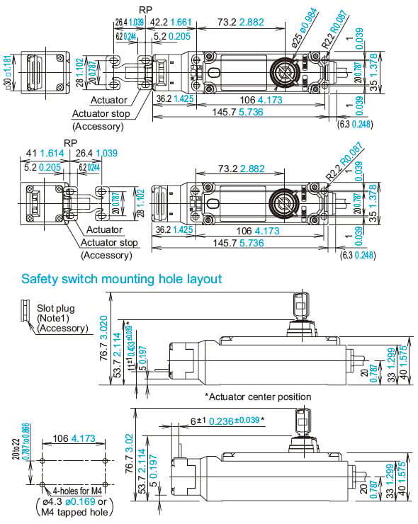 When using horizontal mounting / straight actuator (SG-K21)