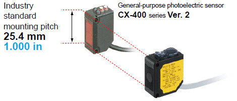 Industry standard mounting pitch [Sensor head]